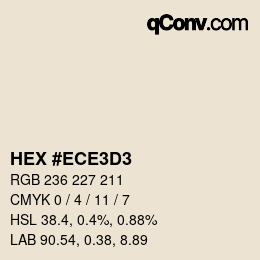 カラーコード: HEX #ECE3D3 | qconv.com