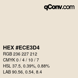 Color code: HEX #ECE3D4 | qconv.com