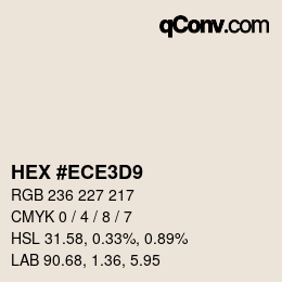 カラーコード: HEX #ECE3D9 | qconv.com