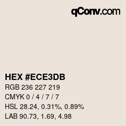 Color code: HEX #ECE3DB | qconv.com