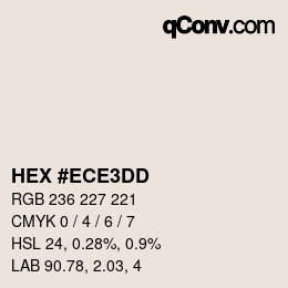 カラーコード: HEX #ECE3DD | qconv.com