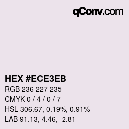 カラーコード: HEX #ECE3EB | qconv.com
