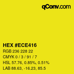Color code: HEX #ECE416 | qconv.com