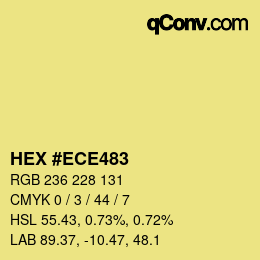 Color code: HEX #ECE483 | qconv.com