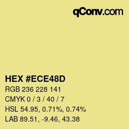 Color code: HEX #ECE48D | qconv.com