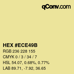 Color code: HEX #ECE49B | qconv.com