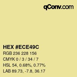 Color code: HEX #ECE49C | qconv.com