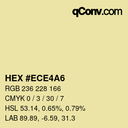 Color code: HEX #ECE4A6 | qconv.com