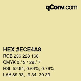 颜色代码: HEX #ECE4A8 | qconv.com