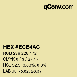 Color code: HEX #ECE4AC | qconv.com
