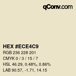 Color code: HEX #ECE4C9 | qconv.com