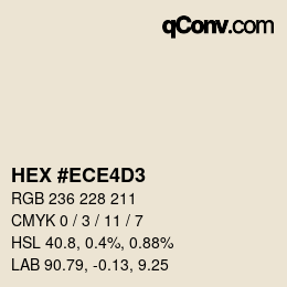 Farbcode: HEX #ECE4D3 | qconv.com