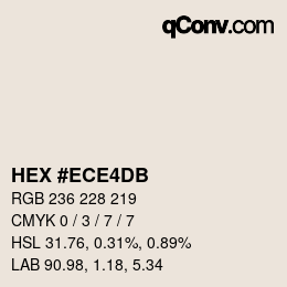 Farbcode: HEX #ECE4DB | qconv.com