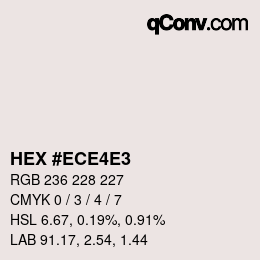 カラーコード: HEX #ECE4E3 | qconv.com