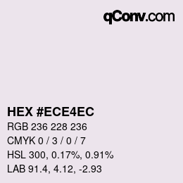 Color code: HEX #ECE4EC | qconv.com