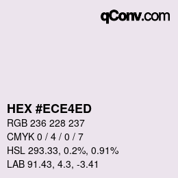 カラーコード: HEX #ECE4ED | qconv.com