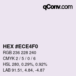 カラーコード: HEX #ECE4F0 | qconv.com