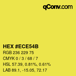 カラーコード: HEX #ECE54B | qconv.com