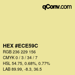 カラーコード: HEX #ECE59C | qconv.com