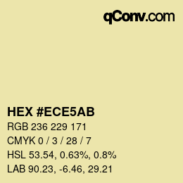 Color code: HEX #ECE5AB | qconv.com