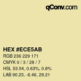 カラーコード: HEX #ECE5AB | qconv.com