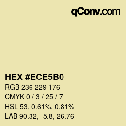 Farbcode: HEX #ECE5B0 | qconv.com