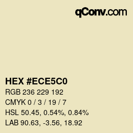 Farbcode: HEX #ECE5C0 | qconv.com