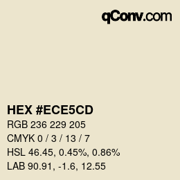 カラーコード: HEX #ECE5CD | qconv.com