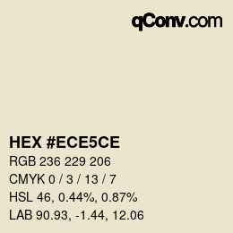 Color code: HEX #ECE5CE | qconv.com