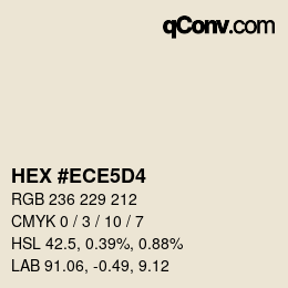 Farbcode: HEX #ECE5D4 | qconv.com