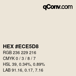 カラーコード: HEX #ECE5D8 | qconv.com