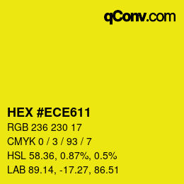 カラーコード: HEX #ECE611 | qconv.com