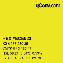 Color code: HEX #ECE623 | qconv.com