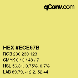 Color code: HEX #ECE67B | qconv.com