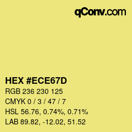 Color code: HEX #ECE67D | qconv.com