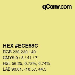 Color code: HEX #ECE68C | qconv.com