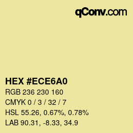 Farbcode: HEX #ECE6A0 | qconv.com