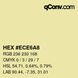 颜色代码: HEX #ECE6A8 | qconv.com
