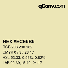 Farbcode: HEX #ECE6B6 | qconv.com