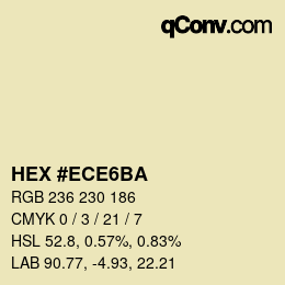 Color code: HEX #ECE6BA | qconv.com