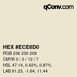 カラーコード: HEX #ECE6D0 | qconv.com