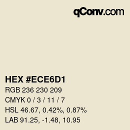 Farbcode: HEX #ECE6D1 | qconv.com