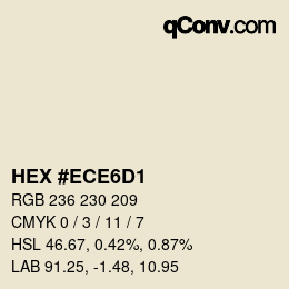 カラーコード: HEX #ECE6D1 | qconv.com