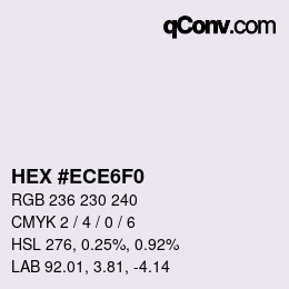 カラーコード: HEX #ECE6F0 | qconv.com