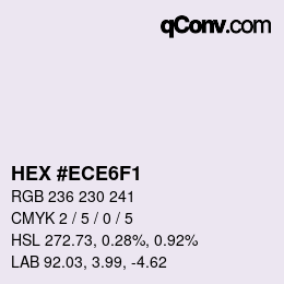 Color code: HEX #ECE6F1 | qconv.com
