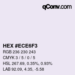 カラーコード: HEX #ECE6F3 | qconv.com
