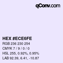 Color code: HEX #ECE6FE | qconv.com