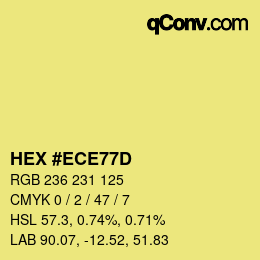 Color code: HEX #ECE77D | qconv.com