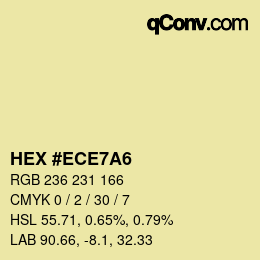 カラーコード: HEX #ECE7A6 | qconv.com