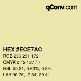 Color code: HEX #ECE7AC | qconv.com